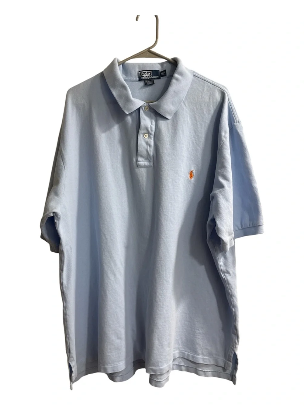 Ralph Lauren Light Blue Polo with Orange Pony Read⬇️